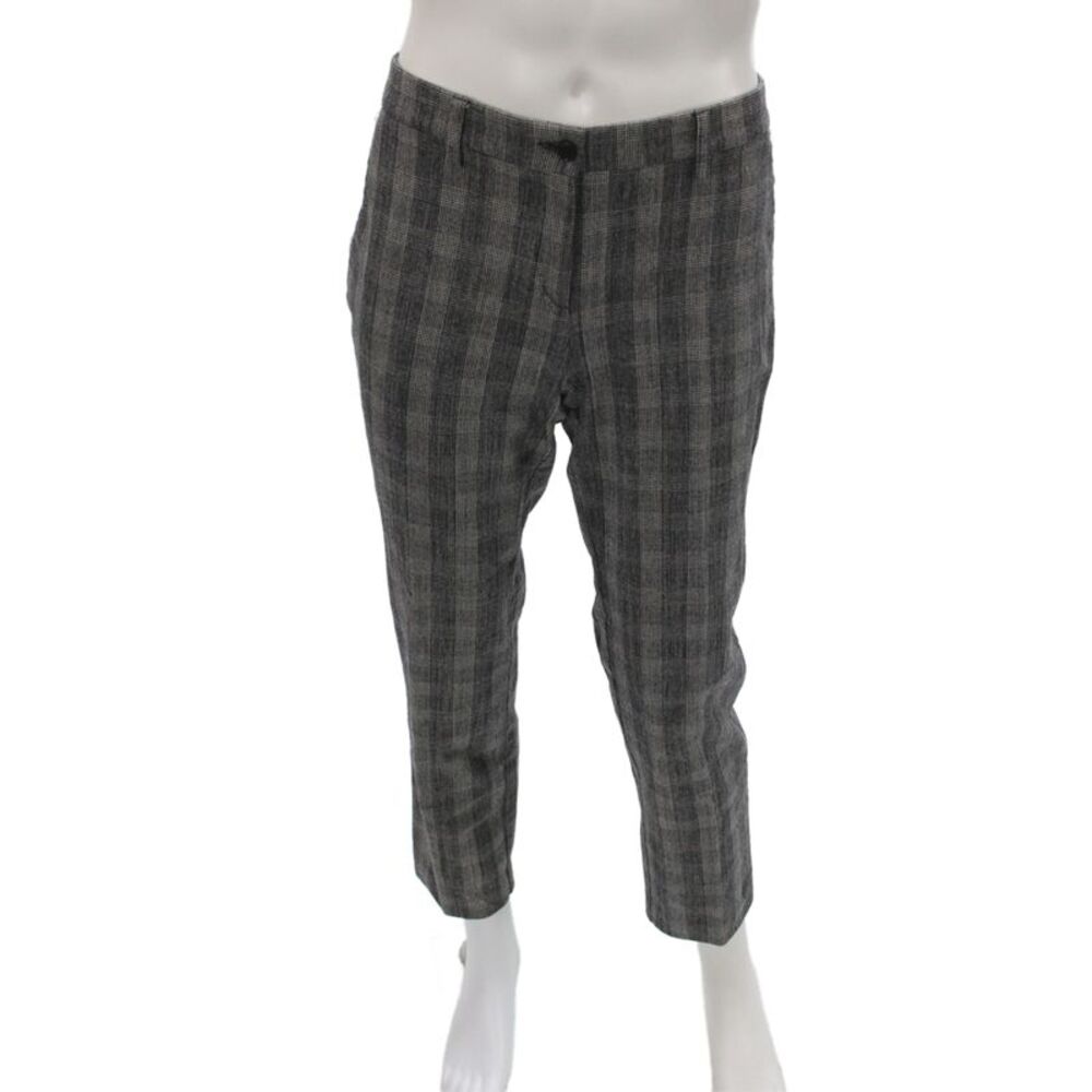 Etro Mens Gray Plaid Wool Dress Pants Button Classic Size 46